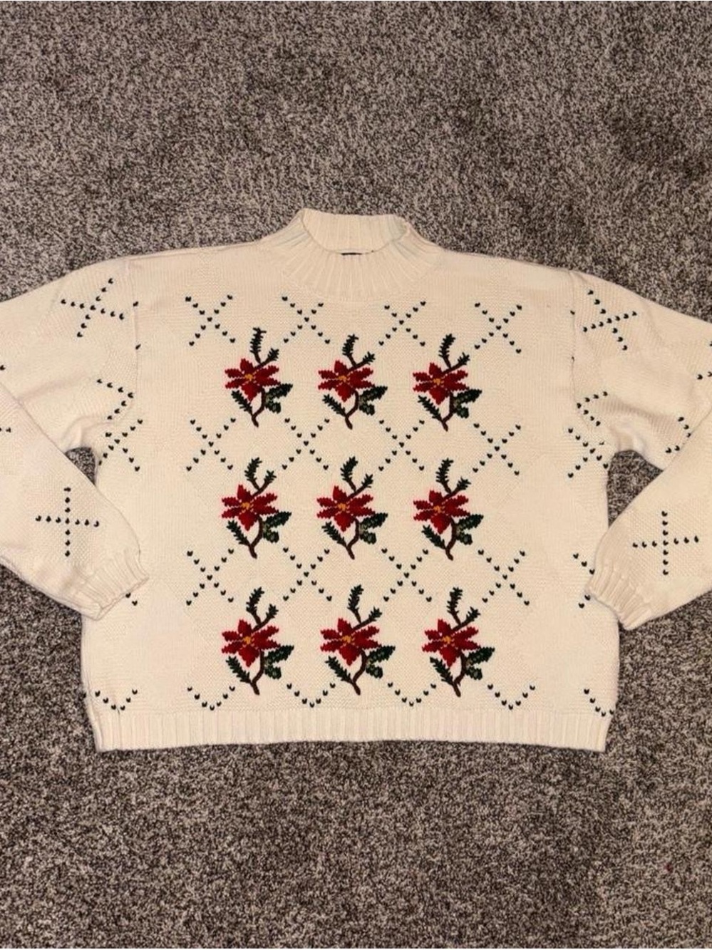 Vintage Sweater with a cottagecore floral design